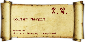 Kolter Margit névjegykártya